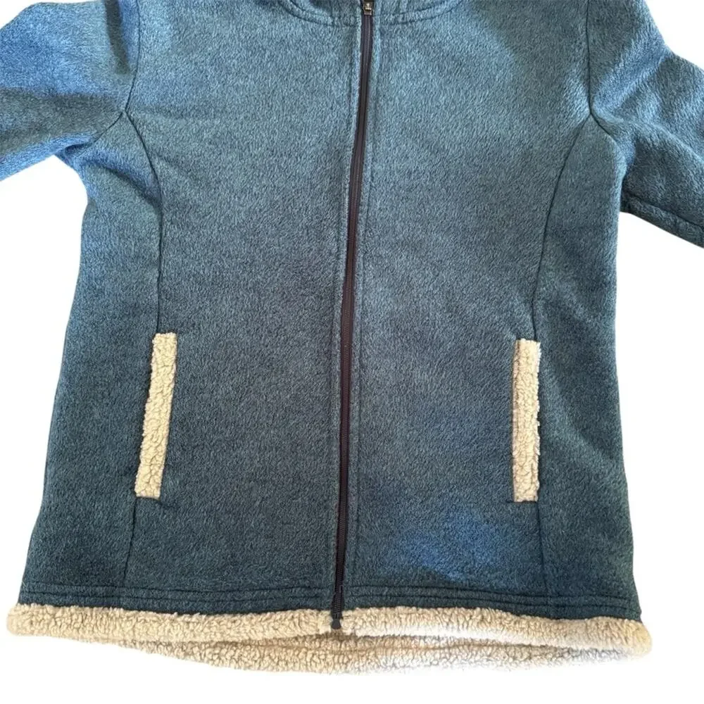 Kuhl Girls Apres Hooded Fleece Jacket Cozy Storm Blue Size L (12)